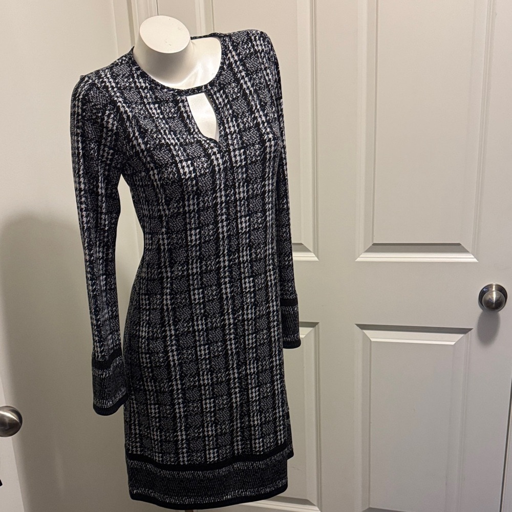 Michael Kors Monochrome Long Sleeve Dress